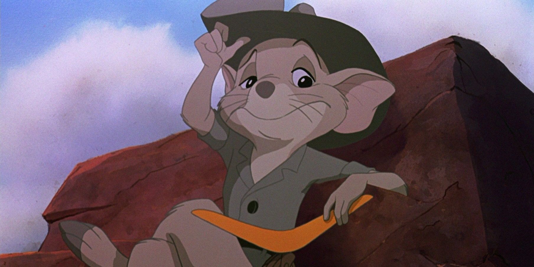 Jakes sitting on a rock in The Rescuers Down Under