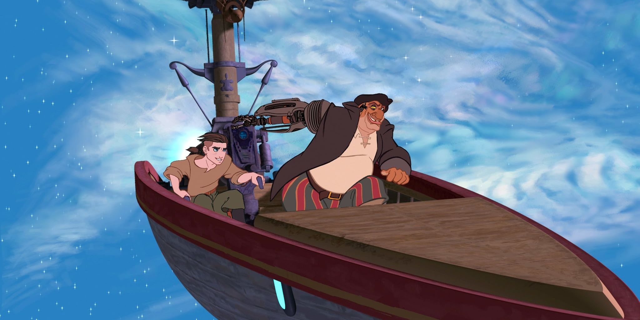 John Silver and Jim in space in Treasure Planet