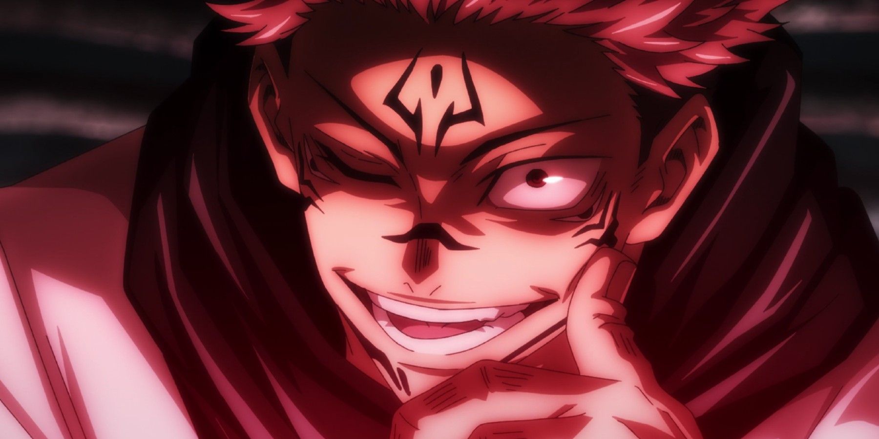 Ryomen Sukuna grinning in Jujutsu Kaisen.