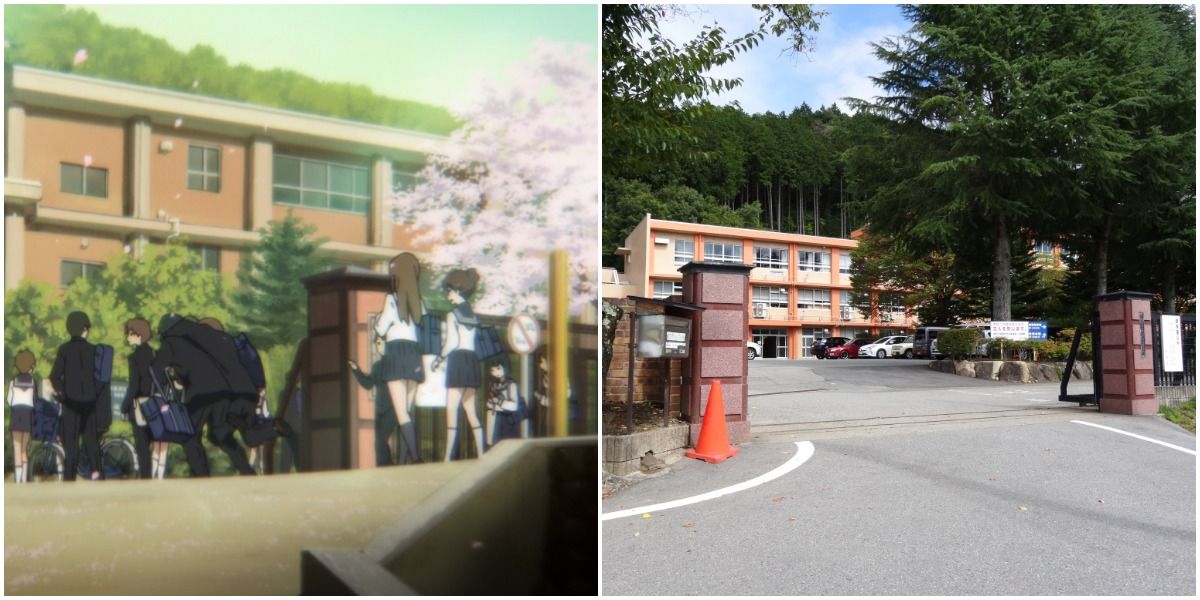 Kamiyama High School In Hyouka Anime With Hida High School In Real Life
