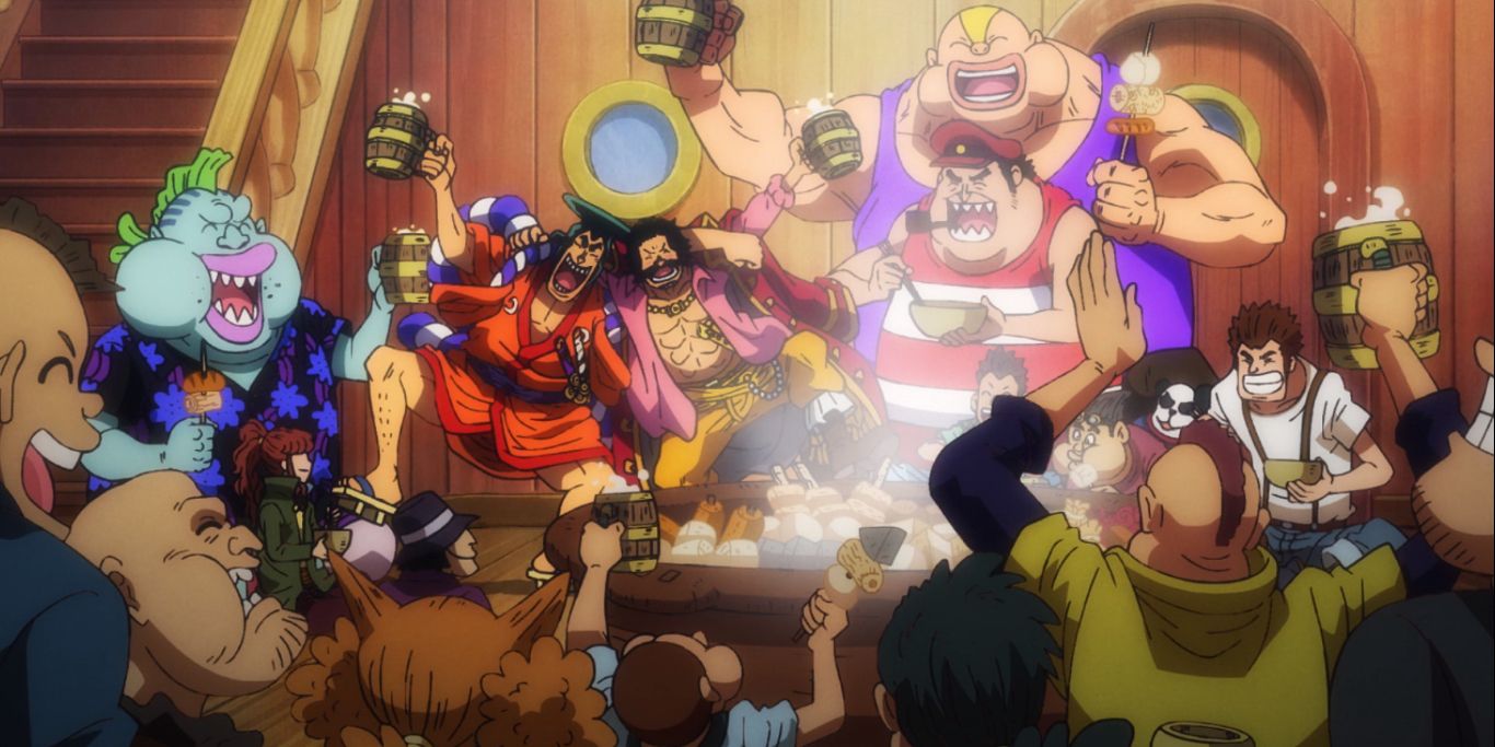 Pandaman spotted during a feast in One Piece