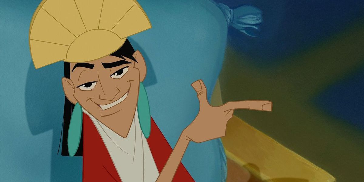 Kuzco pointing at something in Emperor's New Groove.