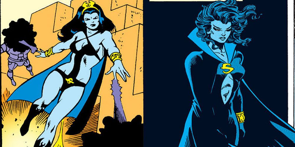 Shadow Lass channeled Batman's darkness in her 80s costume.