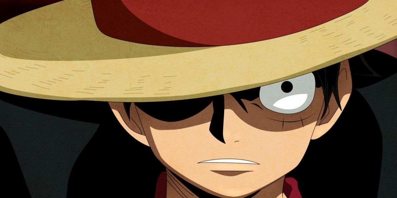 A close up of Luffy from One Piece