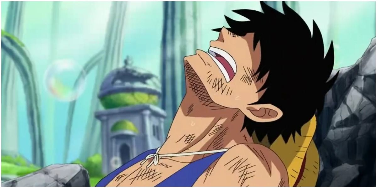 Luffy looking defeated 