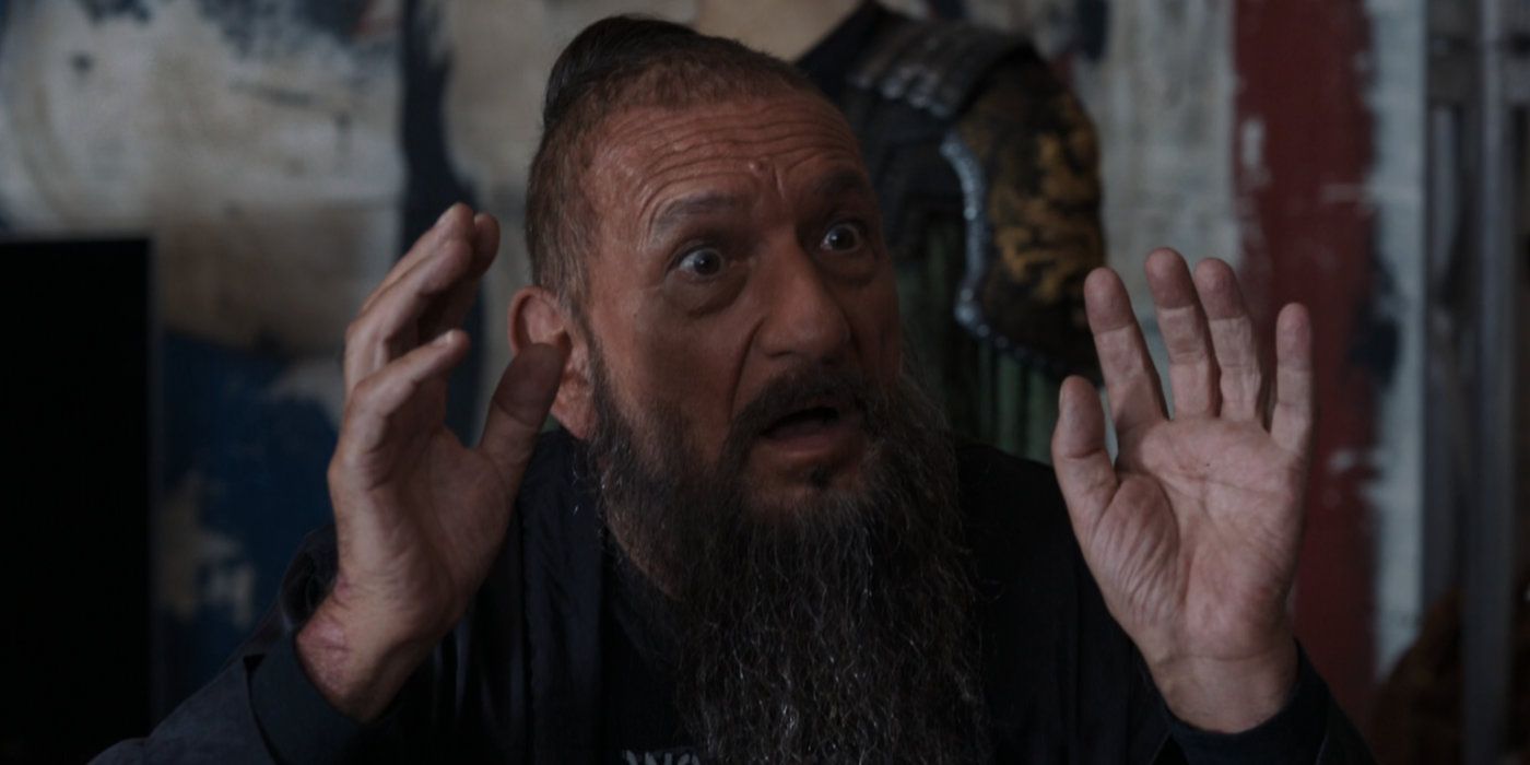 Ben Kingsley as the Mandarian, a fake terrorist
