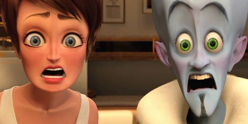 Megamind and Roxanne terrified in Megamind