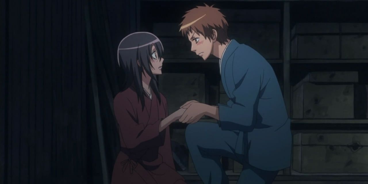 Misaki And Hinata Holding Hands In Maid Sama