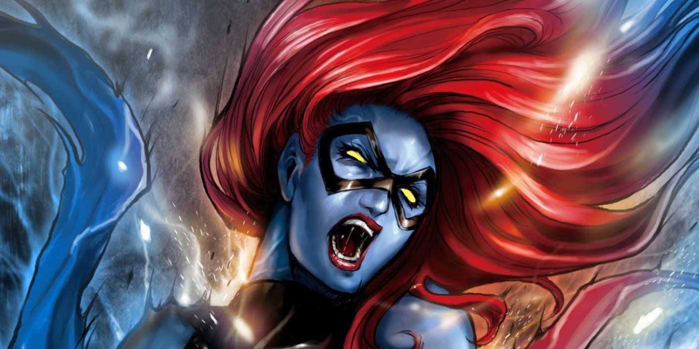 Mystique in a fit of rage