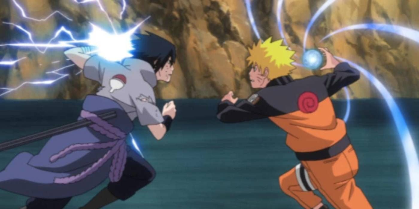 Naruto and Sasuke Fighting