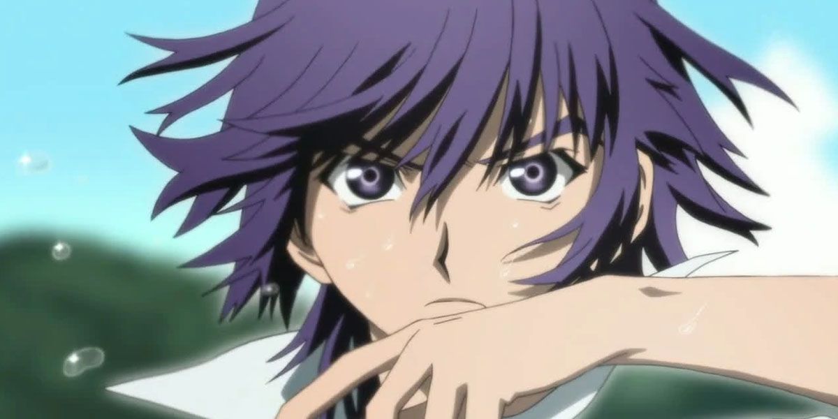 Natsuno wipes his chin in Shiki