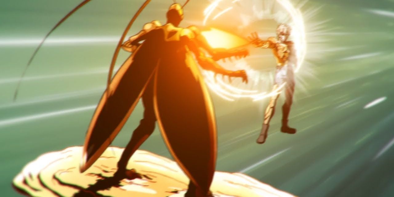 Anime One-Punch Man Genos Blasts Awakened Cockroach