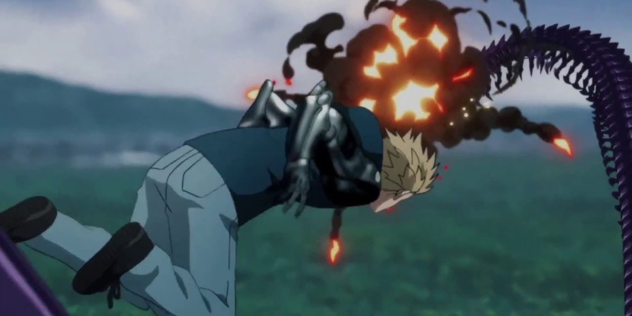 Anime One-Punch Man Genos Fights Elder Centipede