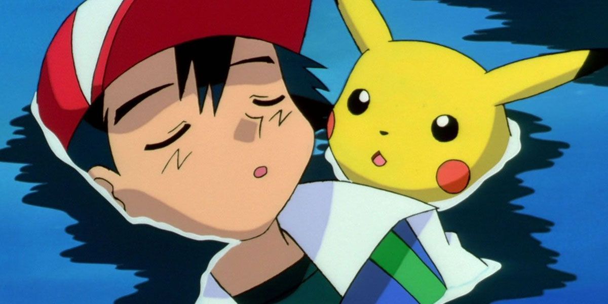Pokemon Ash and Pikachu submerged in the water