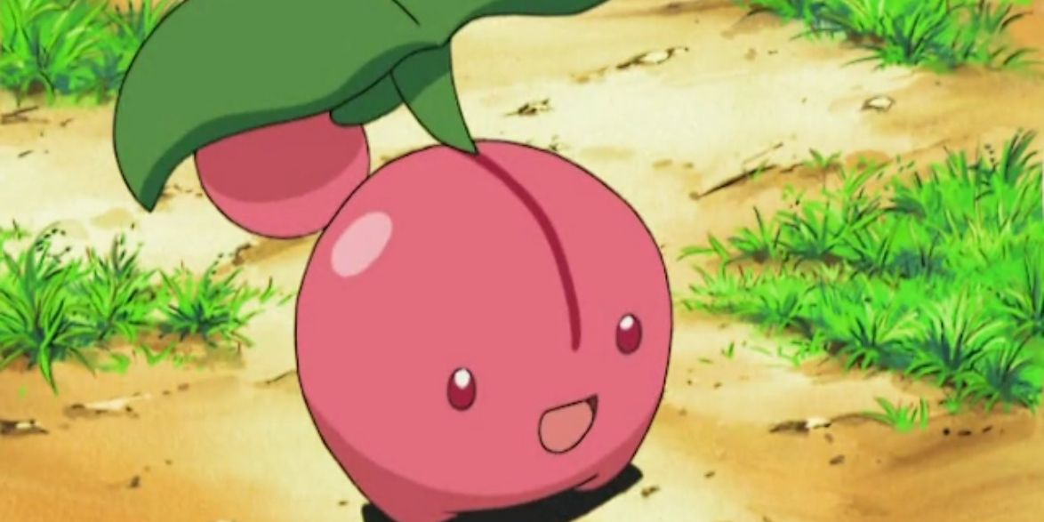 Anime Pokemon Cherubi happy