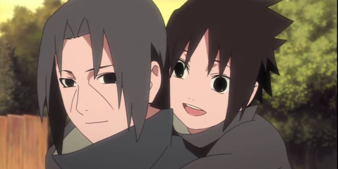 Naruto _ Itachi Giving Sasuke A Piggyback