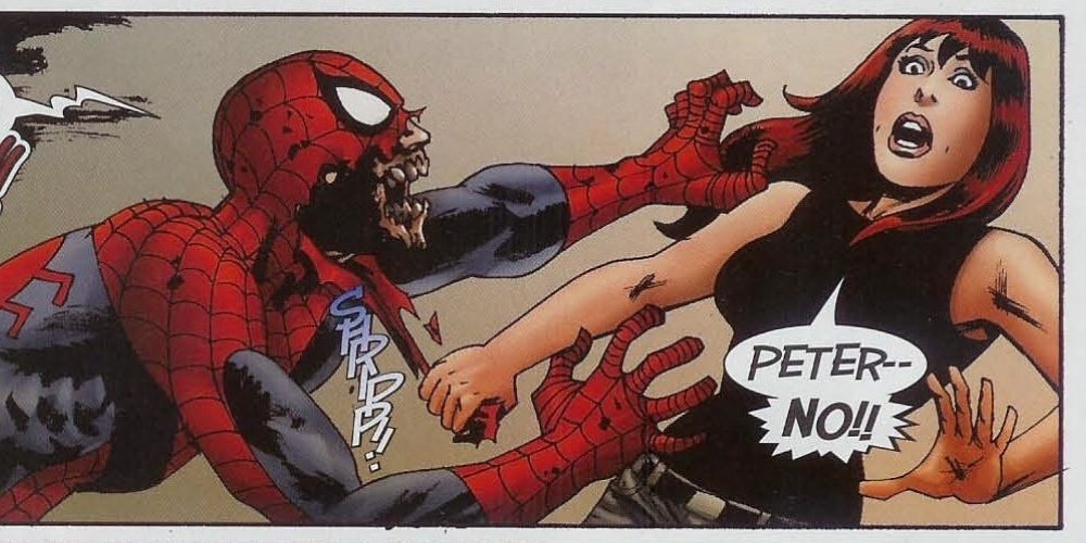 Spider-Man Marvel Zombies Peter Parker Attacks Mary Jane