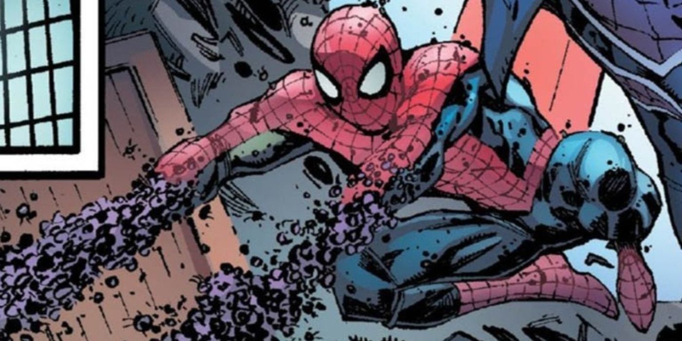 Spiders-Man controls his sentient colony of spiders
