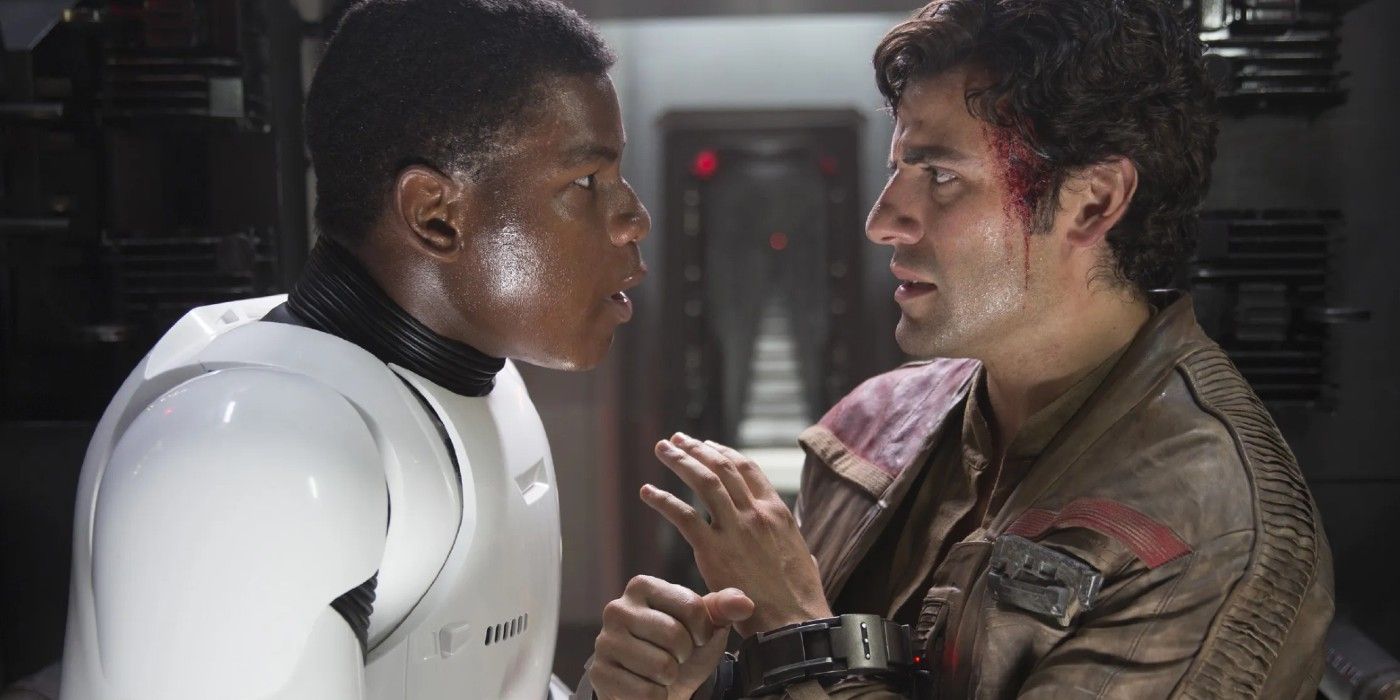 Finn And Poe preparing their escape in Star Wars: The Force Awakens