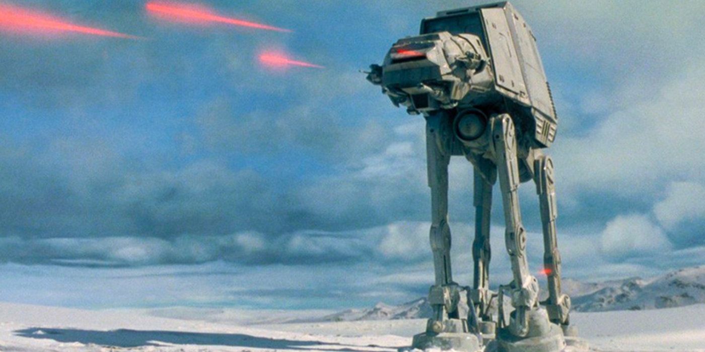 An AT-AT Walker during the Battle of Hoth in The Empire Strikes Back.