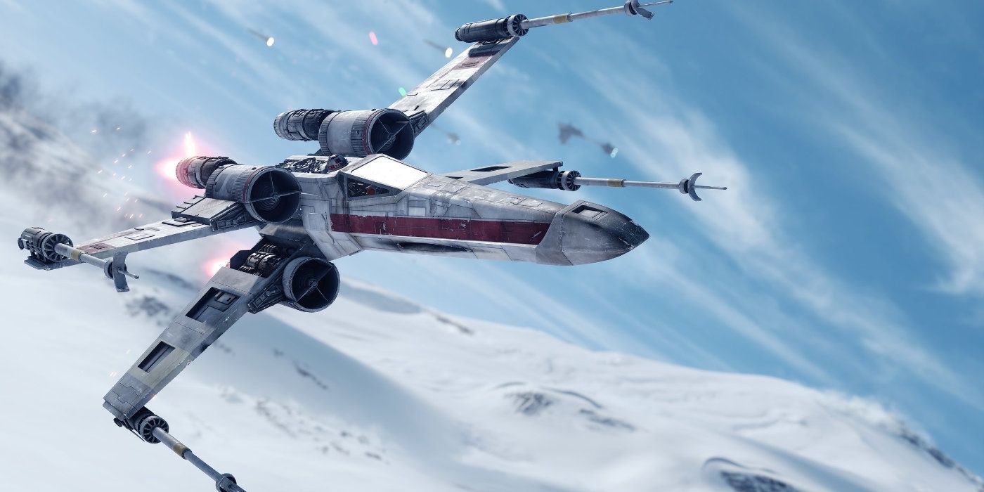 An X-Wing starfighter on Hoth