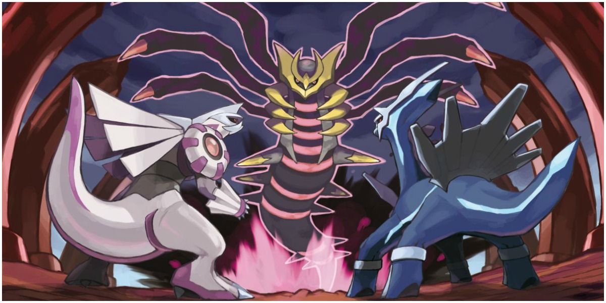 Palkia, Giratine, and Dialga from Pokémon