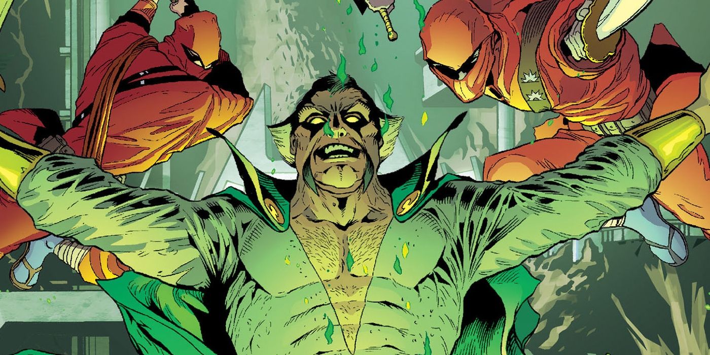 Ra's Al Ghul rising out of a Lazarus pit