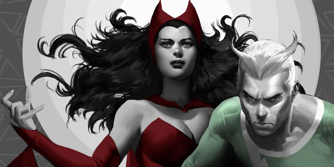 Wanda and Pietro pose on cover of The Scarlet Witch and Quicksilver.