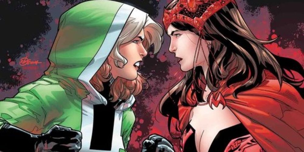 Wanda Maximoff and X-Men Rogue ready to fight Uncanny Avengers solicit.