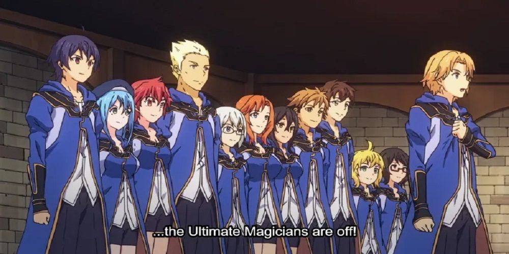 El grupo de Ultimate Magicians está uno al lado del otro.