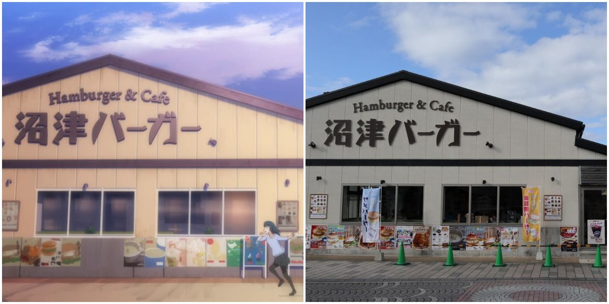 Yoshiko In Front Of Numazu Hamburger And Cafe Restaurant In Love Live Sunshine Anime