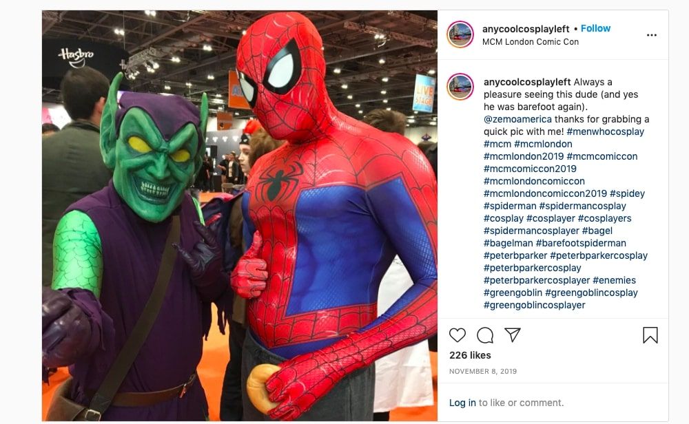 Anycoolcosplayleft cosplaying the Green Goblin and Zemo America cosplaying Spider-Man