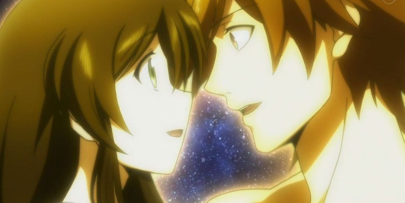 Amata Sora and Mikono Suzushiro from Genesis of Aqaurion looking into each other's eyes