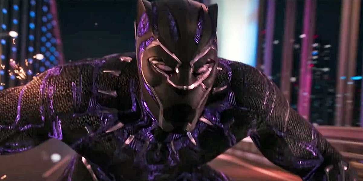 T'Challa is poised for action in his Black Panther suit