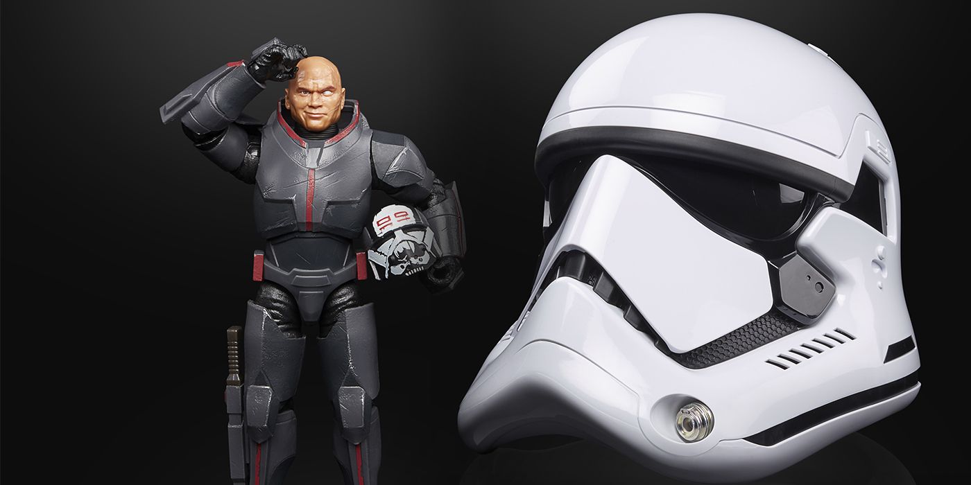 Wrecker from The Bad Batch and a First Order Stormtrooper Helmet from Hasbro's Star Wars: The Black Series