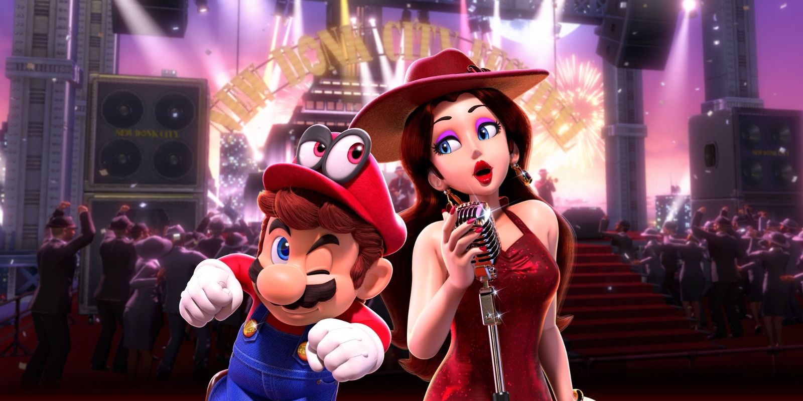 Mario and Pauline in Super Mario Odyssey