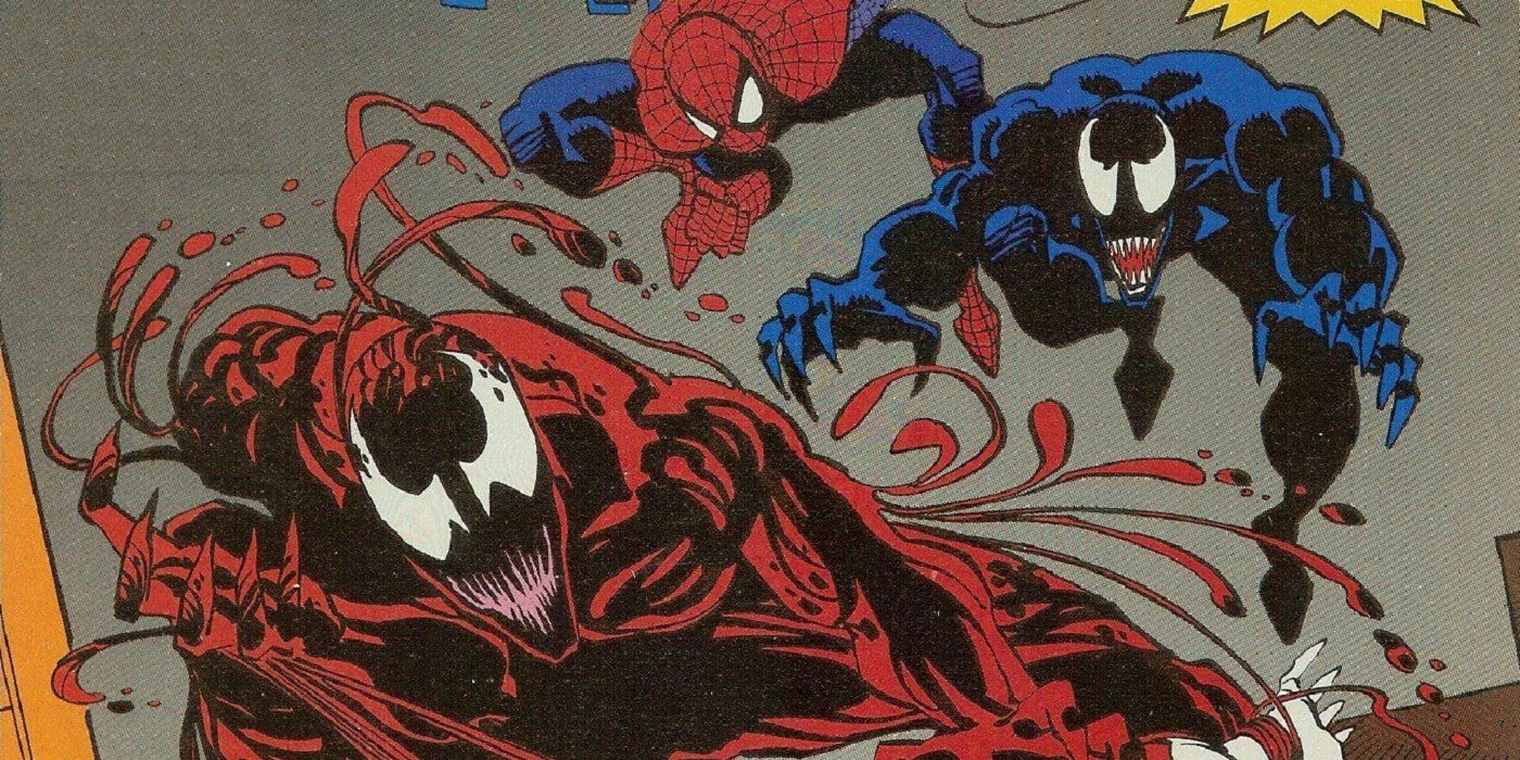 Spider-Man and Venom taking out Carnage