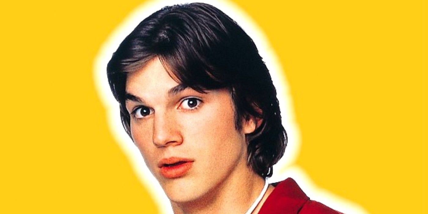 Ashton Kutcher as Michael Kelso in That '70s Show against a yellow background