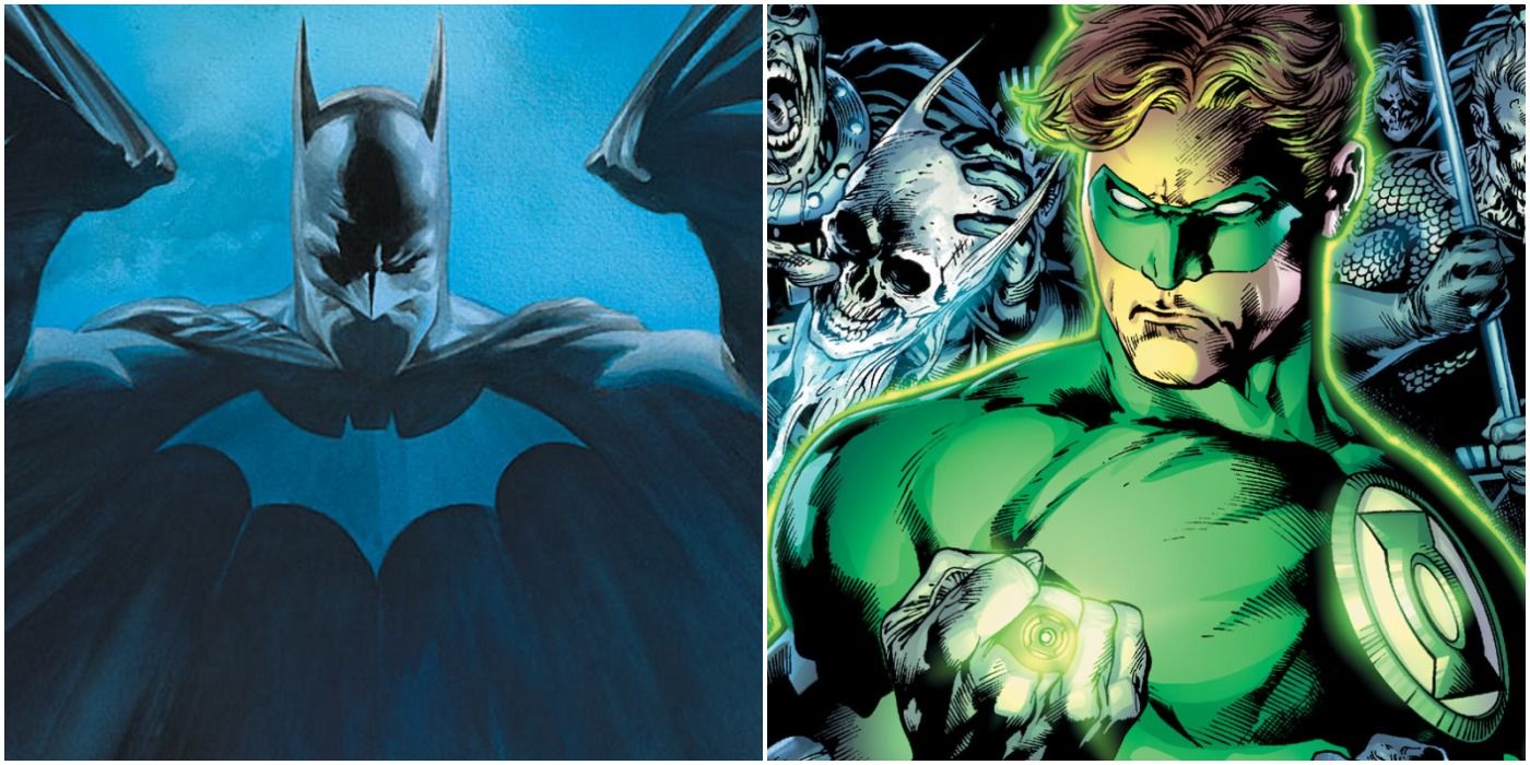 a photo collage of batman and the green lantern