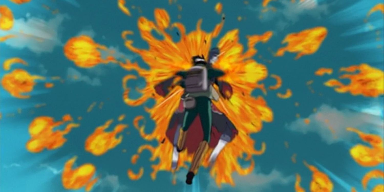 Might guy uses morning peacock on Kisame
