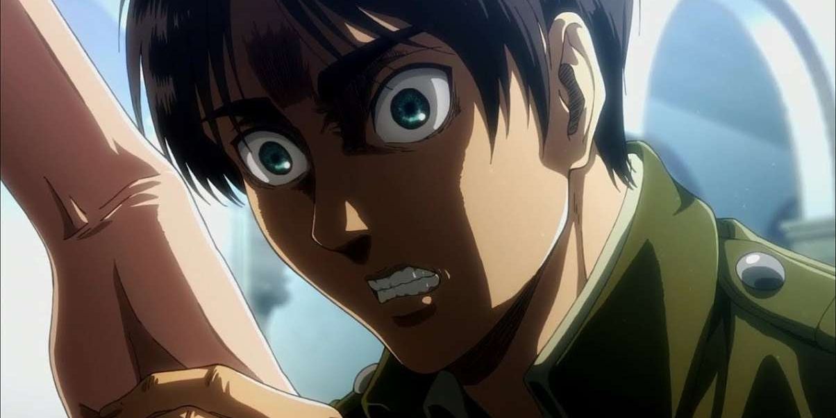 Eren touches Historia's hand and sees his future in Attack on Titan.