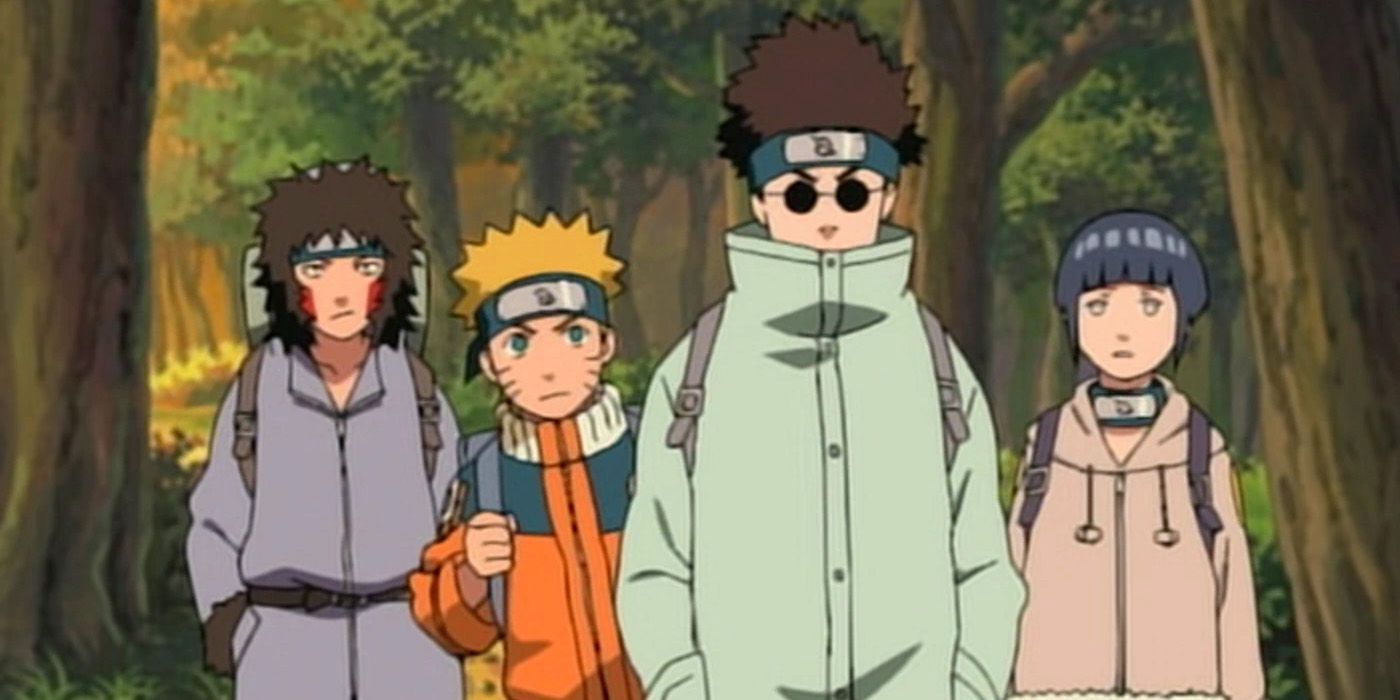 Naruto and Team 8 in the forest
