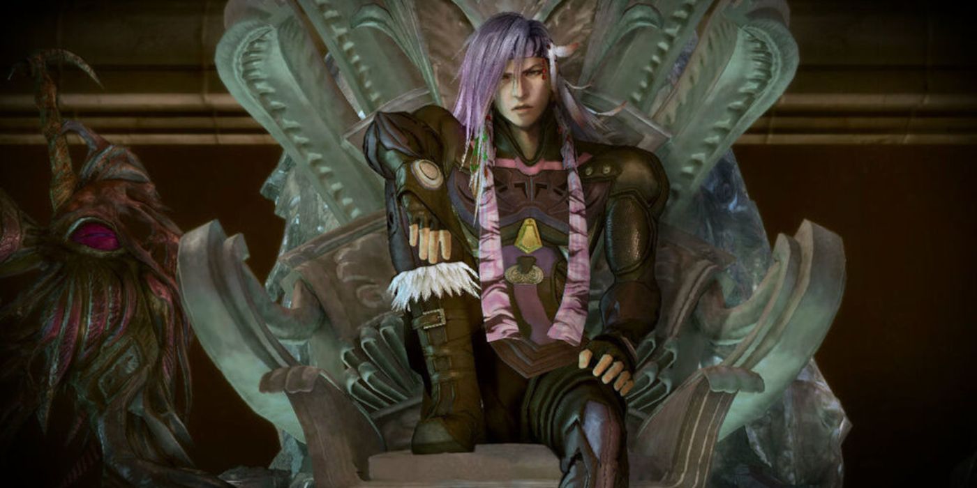 Caius Ballad Sitting on Throne in Final Fantasy XIII-2
