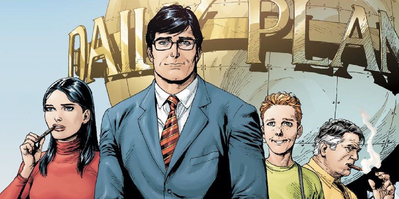 Clark Kent alongside other staff members of the Daily Planet in DC Comics.