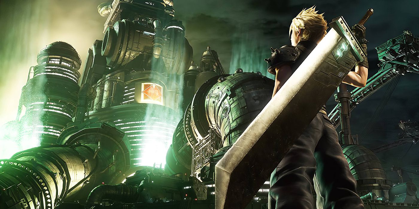 Cloud with Buster Sword at Shinra HQ in Midgar