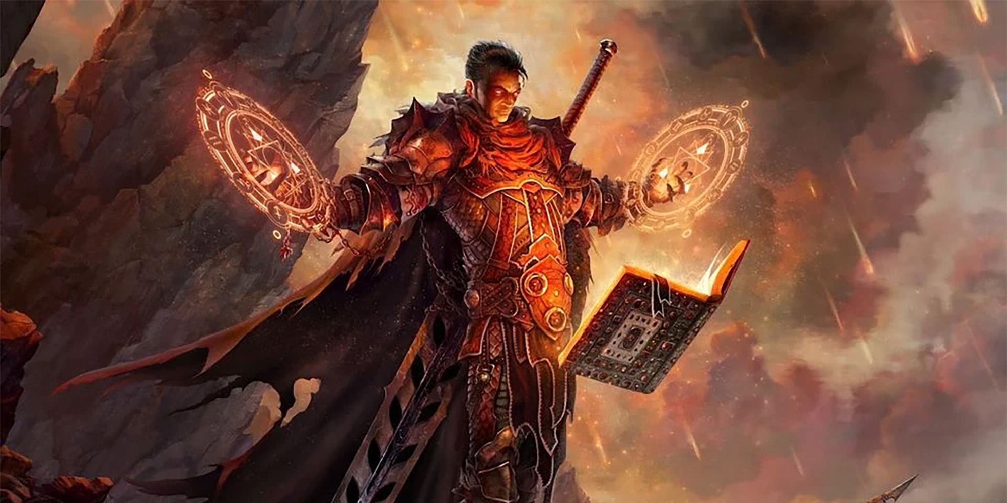 Um lançador de feitiços com o talento War Caster lançado de um livro em DnD