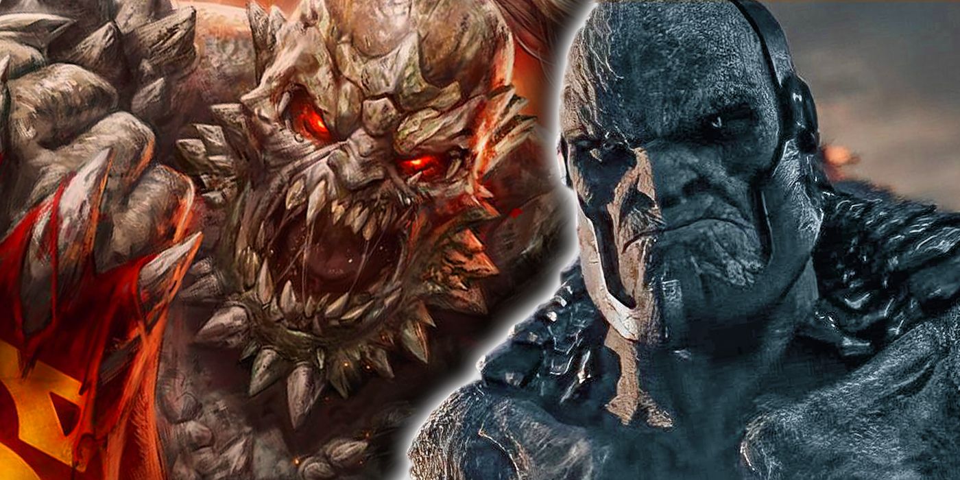Doomsday and Darkseid, in an image mash-up