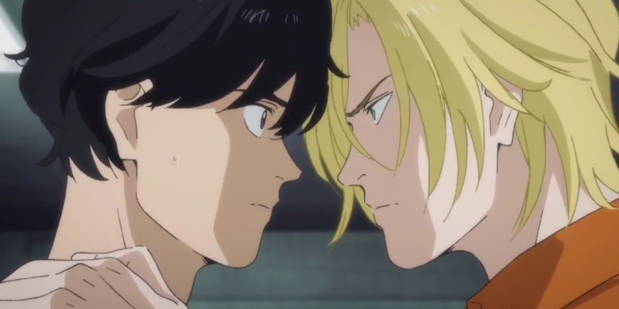 Eiji And Ash Staring At Each Other In Banana Fish