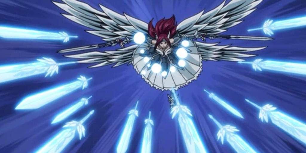 Fairy Tail's Erza Scarlet wearing her Heaven's Wheel Armor.