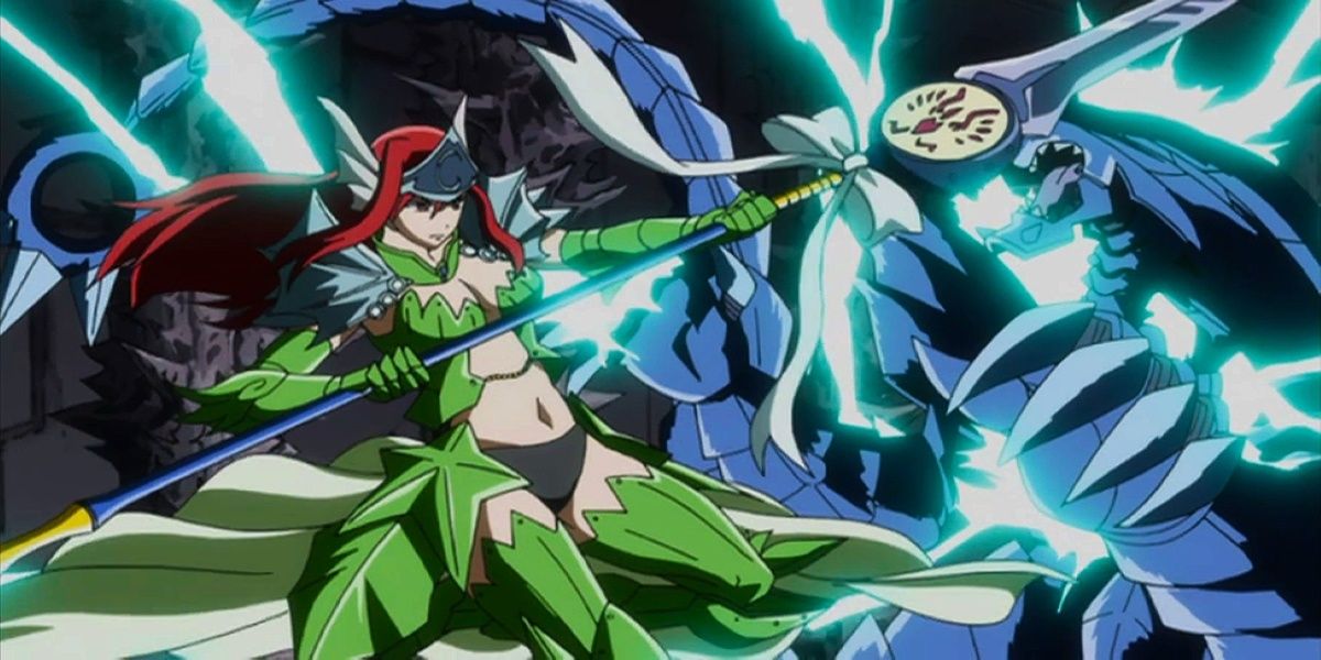 Fairy Tail's Erza Scarlet wearing her Sea Empress Armor.